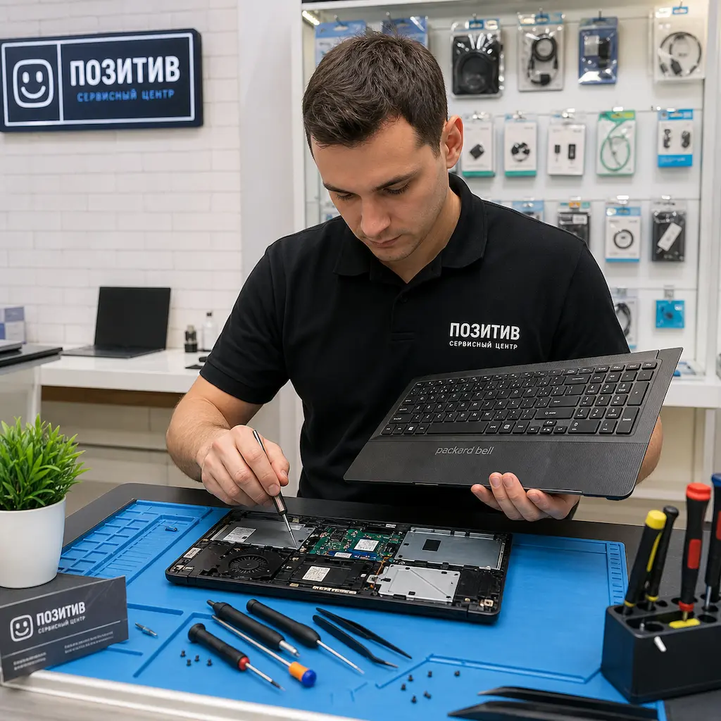 заменить клавиатуру на ноутбуке Packard Bell в Видном