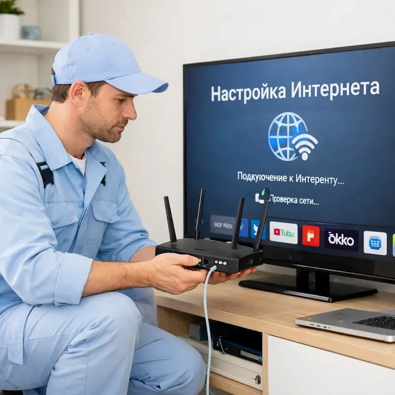 Настройка интернета на телевизоре в Видном