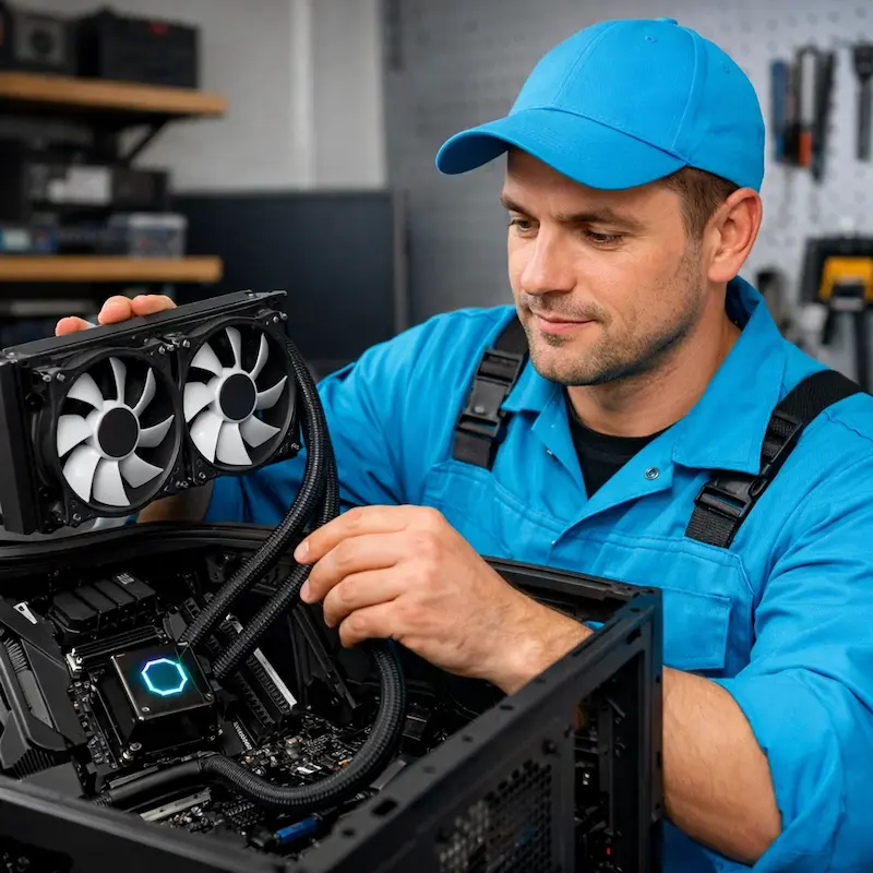 Установка водяного охлаждения на компьютер в Видном