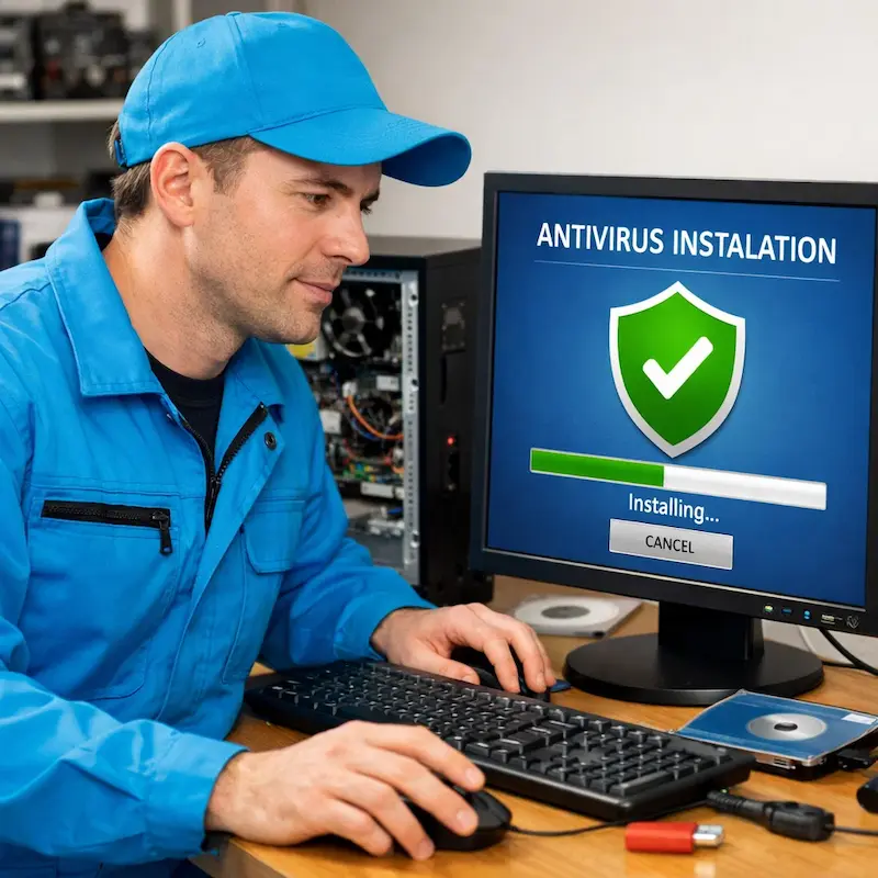 Установка антивируса на ноутбук в Видном