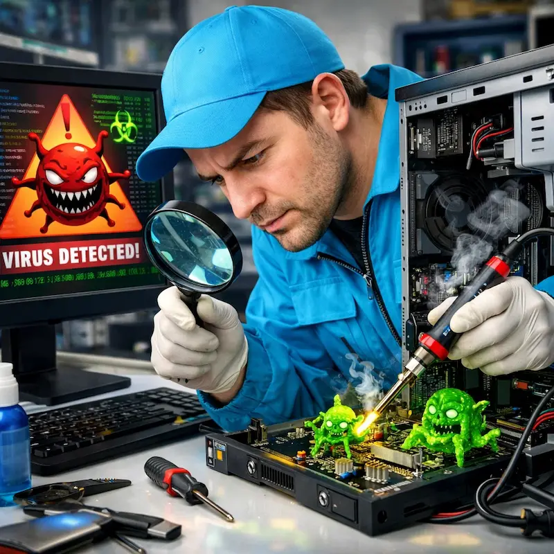 Вылечить компьютерный вирус в Видном